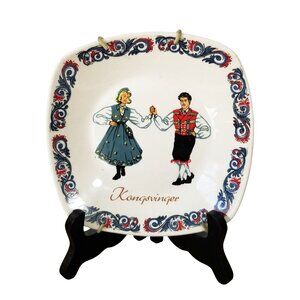 Figgjo Hardanger Folk Dancers Plate Vintage '50s Norway 6" Plate